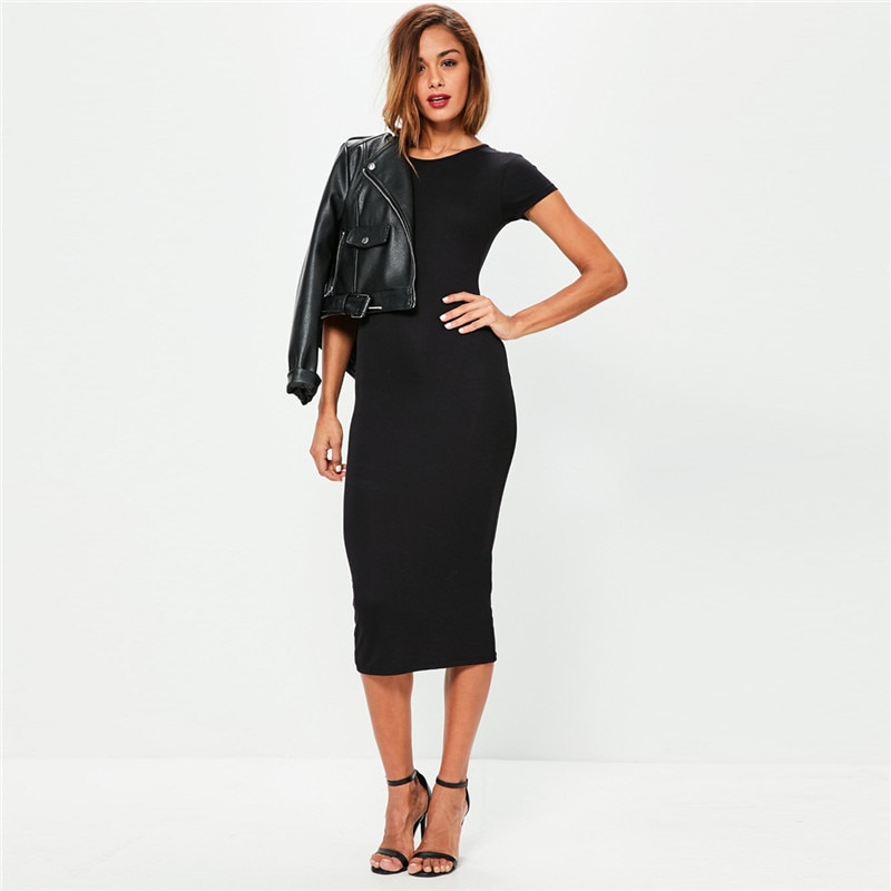 Casual Women's Party Dress Slim Black